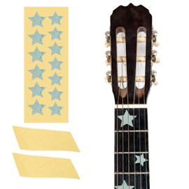 sourcing map Guitar Fretboard Stickers Inlay Stickers Decals for Guitars and Star Inlay Sticker Guitar Decals for Music Guitar, Bass, Acoustic Guitar Light Green (13 stickers)