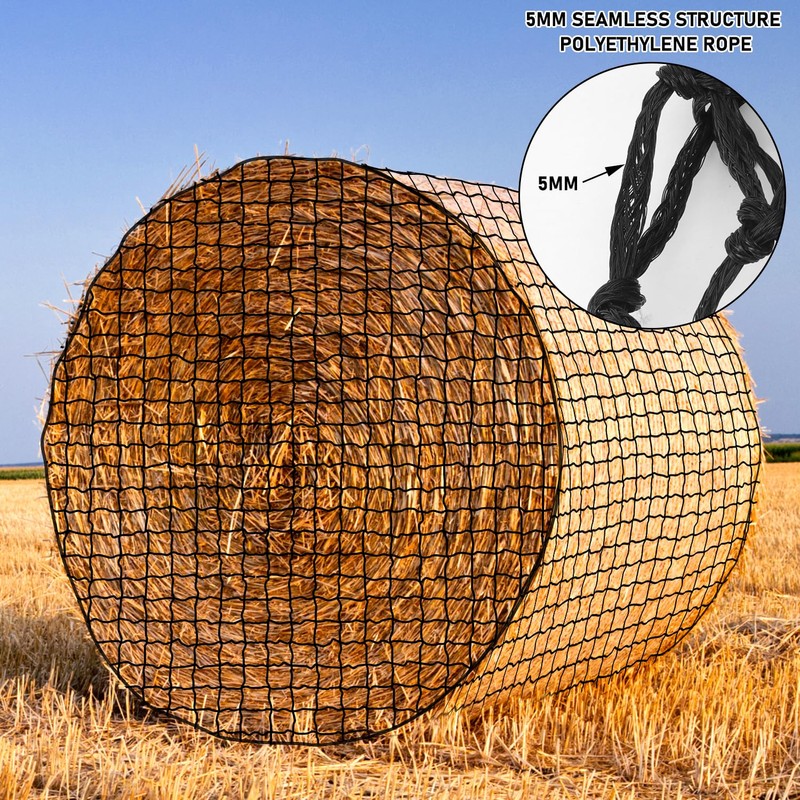 Dayimado Large Round Bale Hay Net, 6x6 Ft Sturdy Hay