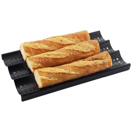 ZenUrban 870002 3-Loaf Perforated Baguette French Nonstick Bread Pan, 16 by 9-Inch