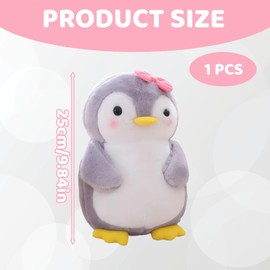 YEWCEP Penguin Cuddly Toy, Stuffed Toy Cuddly Toy for Cuddling & Playing, Plush Toy Penguin Gift, Plush Penguin Cushion Doll Gift for Fans Children Girls Boys (25 cm)