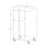 HMYHUM Acrylic C Shaped Table with Wheels, Clear Rolling Side/End