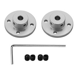 2Pcs 8mm Aluminum Alloy Flange Coupling Connector - Rigid Guide Shaft Coupler with Hex Wrench & Screws for RC Motors/DIY Robotics (Silver)