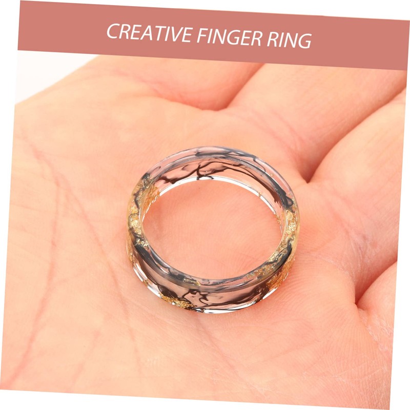 SAFIGLE Resin Gold Foil Ring Set for Women Stacking Ring