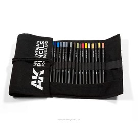 AK AK10048 WEATHERING PENCILS FULL RANGE CLOTH CASE (37 Waterpencil Colours)
