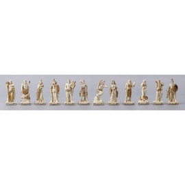1/4" Tall Greek Pantheon Gods Polyresin Figurines Hand Painted Miniature - Colour: Bronze