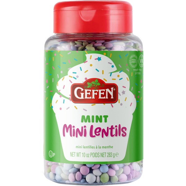 Gefen Mint Candy Coated Chocolate Lentils, 10oz | Mini Chocolate