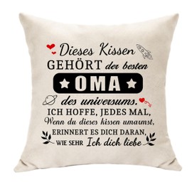 Hasodeo Original Grandma Gift from Grandchildren Mother's Day Gift for Grandma Women Gifts for Grandma Grandmother Cushion Cover Gift Idea Grandma Birthday Christmas (Grandma)