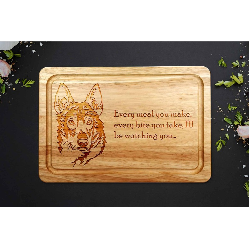 Siberian Husky Wooden Chopping Board 30 x 20 cm