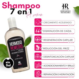Shampoo 7 en 1 Anticaída con Keratina y Colágeno para Crecimiento Acelerado, Anti Frizz Reparador de Cabello para Mujer, 250ml  Hermoso Remedio       