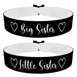 2er Set Big Sister Little Sister Stoffarmbänder - Geschwister Armbänder - Handmade - Verstellbare Freundschaftsarmbänder - Geschenk für Geschwister - Familien Schmuck Accessoires