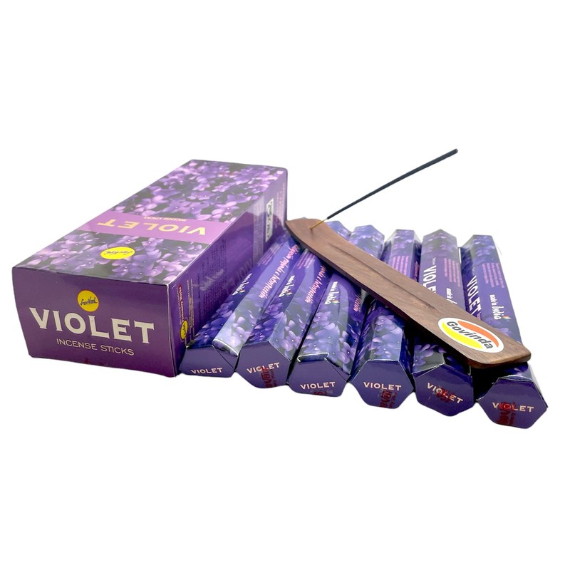 Violet Incense Sticks and Incense Stick Holder Bundle Insence Insense