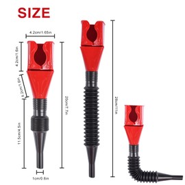 4 Pieces Flexible Draining Tool Snap Funnel, Flexible Oil Funnel for Car, Small Retractable Funnel for Petrol, Filling Extension Funnels, Plastic Clasp Funnel Spill-Free for Motorcycle Car