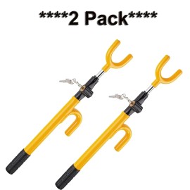 Cartman "2 PACK" CARTMAN Vehicle Steering Wheel Lock, Car Anti-Theft Yellow