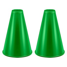 2 Pcs Green Plastic Cheer Megaphone for DIY Party Accessory for School Outdoor Activities Party Favors Sports Match Game (Green)