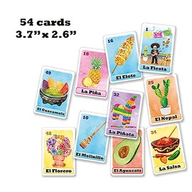 Loteria Fiesta - Tamaño Jumbo en Español, para 10 Jugadores con 10 Tablas Grandes                                                                     
