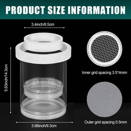 Beeveer 2 Pcs Breeder Box for Fish Tank Aquarium Breeder Separation Net Breeding Box with Suction Cup for Small Fish Shrimp Clownfish Guppy (White,L)