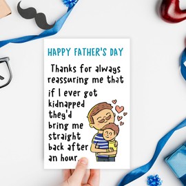 Missonemi Funny Fathers Day Card for Dad, Unique Fathers Day Card Gifts Ideas from Daughter Son Kids, Gifts for Father's Day