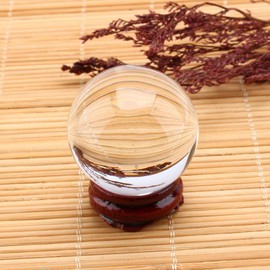 Hztyyier Clear Crystal Ball Asian Rare Natural Quartz Clear Crystal Healing Ball Transparent Ball with Base 40 mm