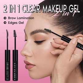 CORUSCATE Eyebrow Gel Clear Brow Gel and Edges with Spoolie Brush, Brow Lamination Makeup Glue Transparent with Dual-Sided Brush for Eyebrows and Edges Invisible Glue for Hair and Brows