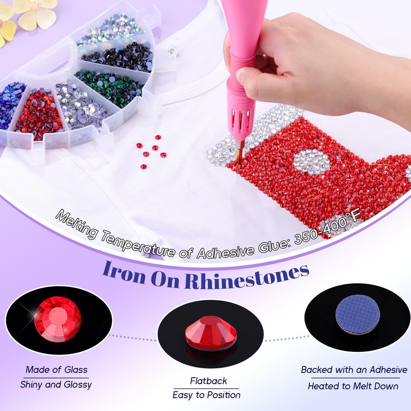 600Pcs Hotfix Rhinestones for Clothing, Light Siam SS30 Iron On