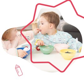 Badabulle Long Sleeve Bib Blue