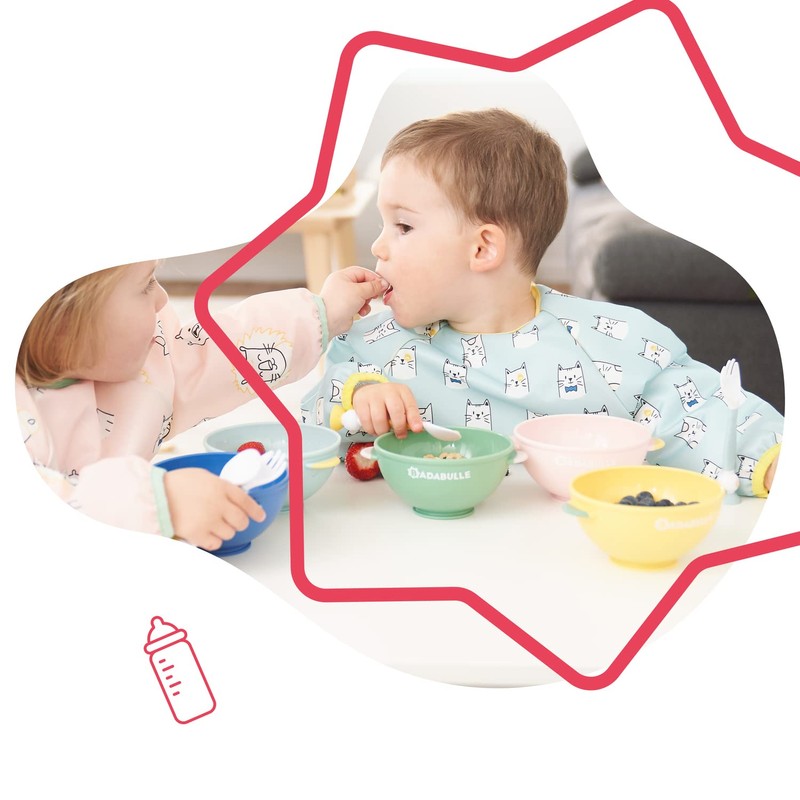 Badabulle Long Sleeve Bib Blue