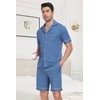 Sopesil Pyjamas for Men Cotton Shorts Sets Button Down Men's