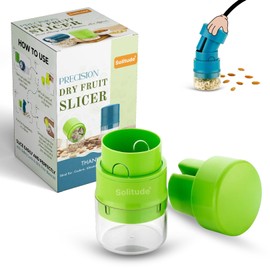Solitude High Precision Dry Fruit Cutter & Slicer Effortless Slicing with Built-in Storage Convenience with 4 Blades for Almonds, Cashews etc (Stainless Steel, 1 Piece)
