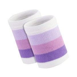 2 Pcs Sports Wristbands Wrist Striped Sweatbands Wrist Guard Stretchy Bands for Tennis, Running, Basketball, Gymnastics, Yoga