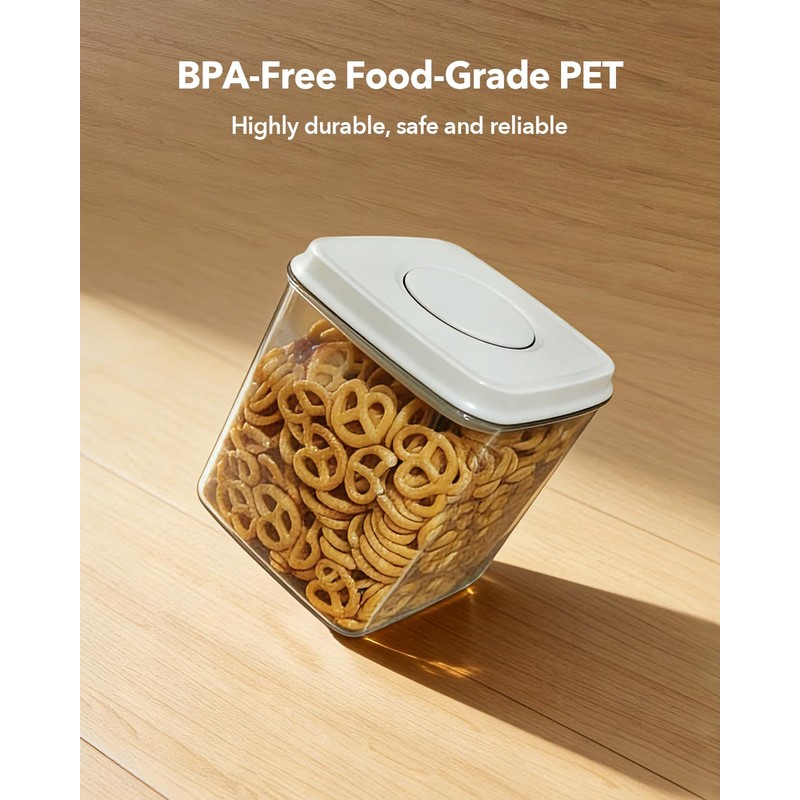 EQI Airtight Food Storage Container with One-Touch Lid, 2.8 QT