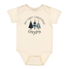 TATY Kids First Christmas Greyson Baby Infant One Piece Bodysuit 6 Months Natural