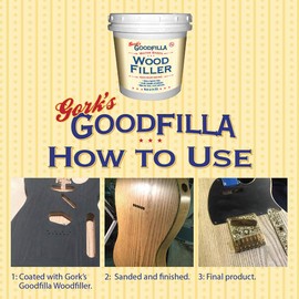 Goodfilla Ebony,1 Quart (3.5lbs) Wood and Grain Filler, Stainable, Sandable, Zero Waste, Non-Toxic, USA Made