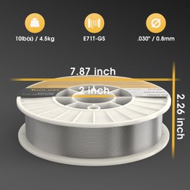 TOOLIOM E71T-GS .030" Diameter 10-Pound Spool Flux Core Self-shielded MIG Welding Wire for Carbon Steel 2 PCS