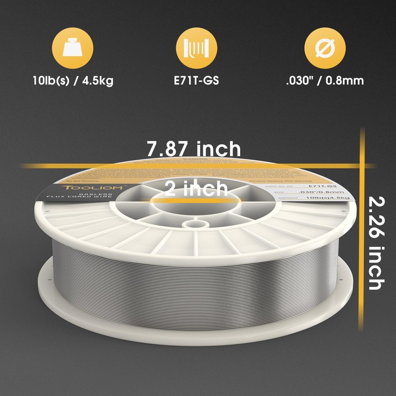 TOOLIOM E71T-GS .030" Diameter 10-Pound Spool Flux Core Self-shielded MIG