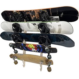 Snowboard Wall Rack Mount - Holds 5 Boards