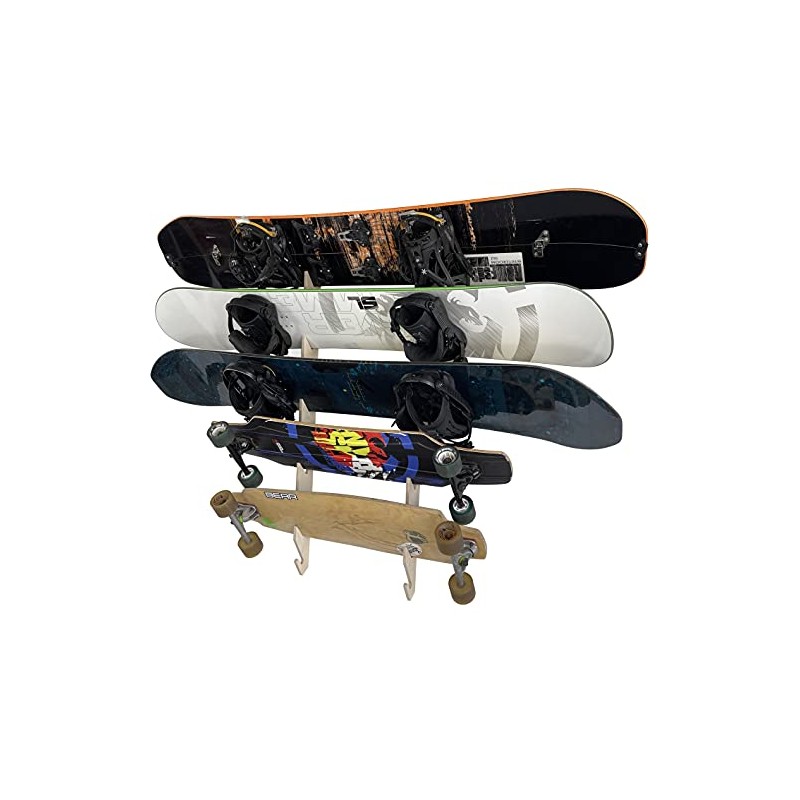 Snowboard Wall Rack Mount - Holds 5 Boards