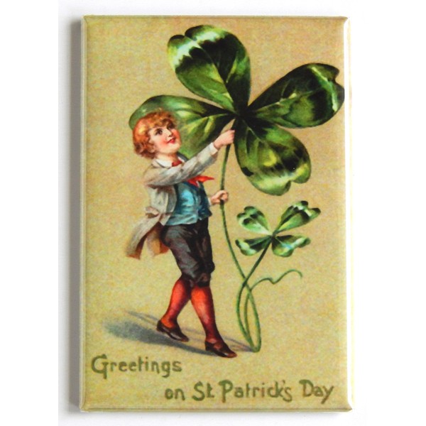 St. Patrick's Day Four Leaf Clover Fridge Magnet (2.5 x
