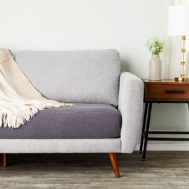 Juvale 2 Pack Stretch Outdoor Cushion Covers for Patio Furniture and Sofas, Reversible (Medium, Grey)