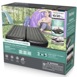 Bestway Tritech Connect and Rest 3-in-1 Air Mattress 10" Twin/King