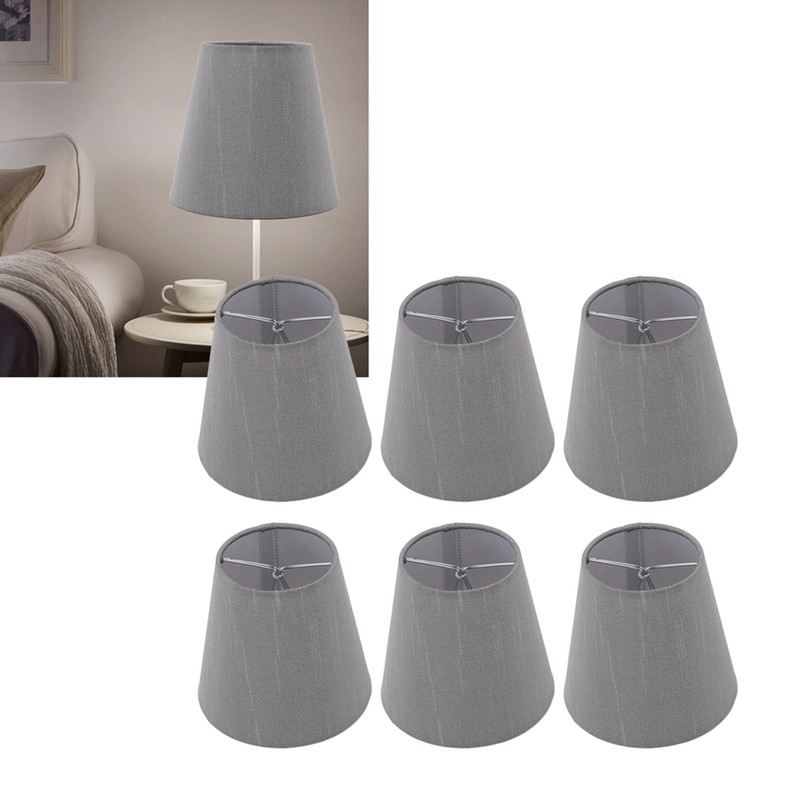 6 Pcs Cloth Lamp Shade Good Light Transmission E14 Candle