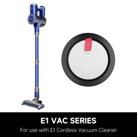 E1 Vacuum Cleaner Replacement Filter, 10-Pack Set, White