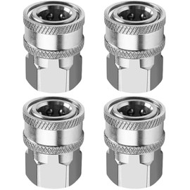 3/8" Quick Connect Pressure Washing Fitting Stainless Steel 3/8" Female NPT x Female Quick Disconnect (4 Pack)