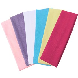 6 Packs Stirnband Damen Sport, Baumwolle Haarband Damen Herren, Antirutsch Haarbänder für Damen, Elastisch Stirnband Damen Sommer, Unisex Yoga Headband für Workout Laufen Fitness Gym(Lichtfarbe, 6pcs)