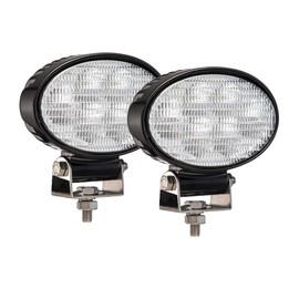 Raycharm Super Bright Offroad LED Work Light 3.5" x 5.7" Oval for Tractor Truck, 6000K Cool-White Flood Beam, Rugged Die-Cast Aluminum Housing, Corrosion & Vibration Resistant, 12V/24V DC 18W, 2-Pack