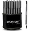 Pentonic Ballpoint Pens In Pen Organizer, Bulk 50 Count, Black