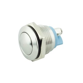 Alpinetech 16mm Anti-Vandal Momentary Stainless Steel Metal Push Button Switch Screw Terminal Dome Button Normally Open 1NO