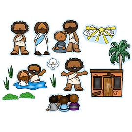 Jesus is Baptized Felt Figures for Flannel Board Bible Stories New Testament (Figures only)
