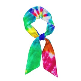 SLEHAGU Colorful Tie Dye Women's Fashion Scarf Neckerchief Long Thin Satin Silk for Purse Bag Handbags Printed Headscarf Bandanas with Gift