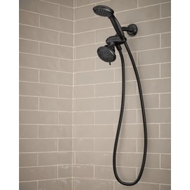 Moen Attune Dual Shower Head with Handheld Sprayer Combo, 6 Handheld Spray Settings & 8 Function Shower Head, Matte Black Finish, 218C0BL