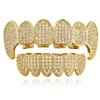 Psivika Diamond Grills Gold Plated Shiny Hip Hop Teeth Grillz